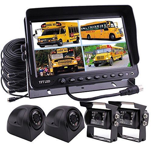 Zhiren - Sistema de cámara de seguridad para camión TFT, pantalla LCD de 9 pulgadas, con sistema de cámara de visión trasera para camión, furgoneta, caravana, remolques, autobús, RV