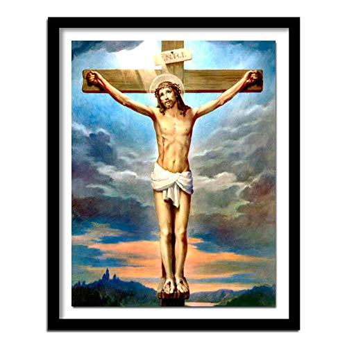 ZXXGA 5D DIY Diamante Pintura Religiosa Jesús Retrato Lienzo Rhinestone Punto de Cruz Pared Arte decoración Regalo Diamante Cuadrado 40x30cm