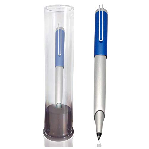 1 Bolígrafo Inoxcrom Modelo Grasa con estuche de TUBO. Con sistema de giro. Cuerpo en Azul y Gris