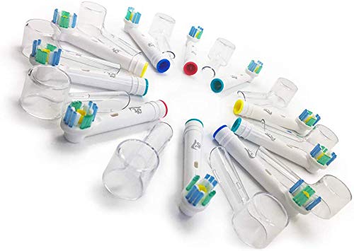 8 3D White Cabezal de Recambio Oral-B compatibles 3AG + 8 protección higiénica para cepillo de dientes eléctrico recargables Braun Oral B Sensitive, Professional Care, Vitality, Genius, etc.