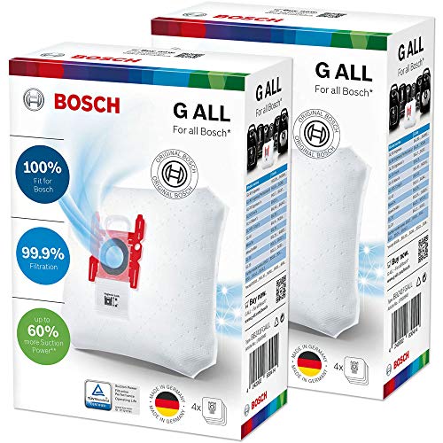 8 Bolsas de Aspiradora para Bosch PowerProtect Staubbeutel Type G All - BBZ41FGALL - 17000940-0017000940 - 468383-00468383