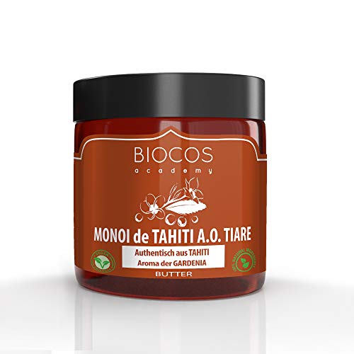 Aceite orgánico de Monoi de Tahití con aroma Gardenia - 100% puro, natural - para rostro, cuerpo, cabello, masaje - antiarrugas y antiedad - 100ml con certificado de origen