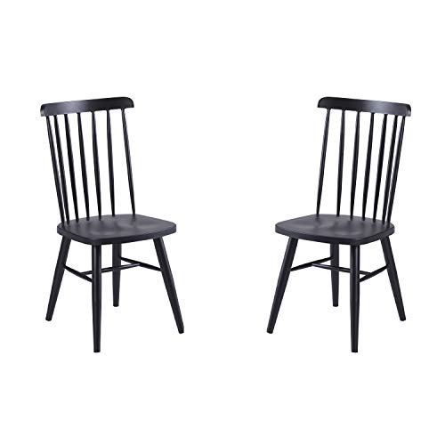 Adec Group Seatle, Pack de 2 sillas, Silla Comedor, Cocina o Salon, Acabado Negro, Medidas: 40 cm (Ancho) x 43 cm (Fondo) x 87 cm (Alto)