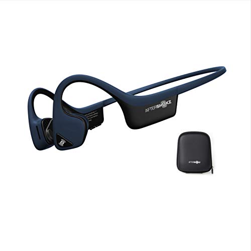 Aftershokz Trekz Air - Auriculares de conducción ósea inalámbricos Open-Ear (Orejas Libres) con Estuche de Transporte, Azul