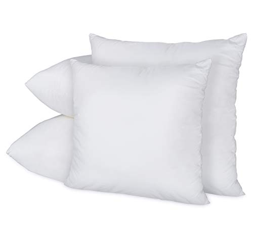 Agoer Juego de 4 almohadas de 50 x 50 cm + 40 x 40 cm, de algodón, para un sueño reparador, color blanco (2 unidades de 40 x 40 cm + 2 unidades de 50 x 50 cm)