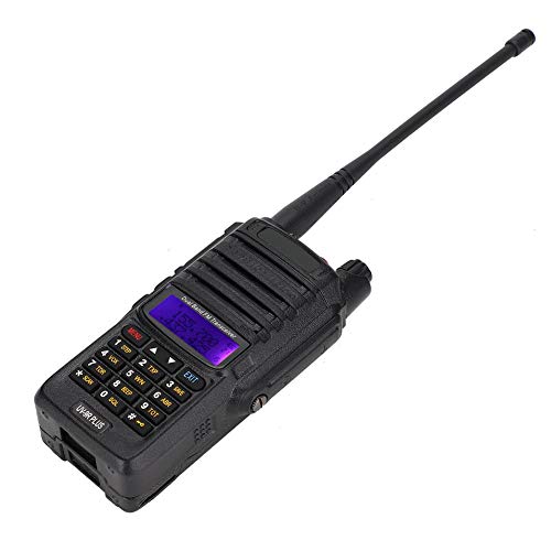 AMONIDA Uv-9R Plus 15W de Mano de Doble Banda de Radio de Dos Vías Walkie Talkie para Baofeng Walkie Talkie Radio de Mano(Enchufe de La UE)