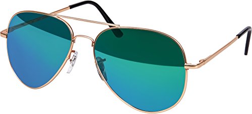 aviador gafas de sol de calidad de 70 hombres y las gafas de sol de aviador gafas de espejo (de oro rosa/ Matt ICE)