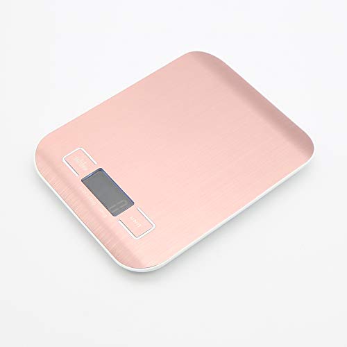 Báscula electrónica de cocina digital (10 kg, 1 g), color oro rosa