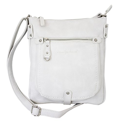 Bolso de mano para mujer, bolso de hombro, bolso de hombro pequeño a mediano, bolso cruzado, bolso de mujer en color blanco envejecido (3110)