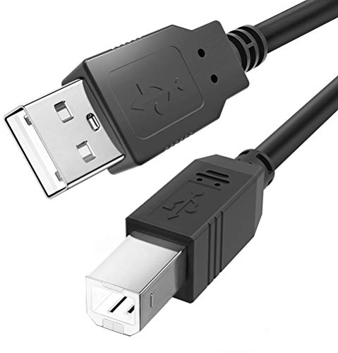 Cable USB B MIDI para Instrumentos 2M, Cable USB A a USB B Compatible Con Piano, Controlador Midi,Teclado Midi, Grabación Interfaz de Audio, Micrófono USB