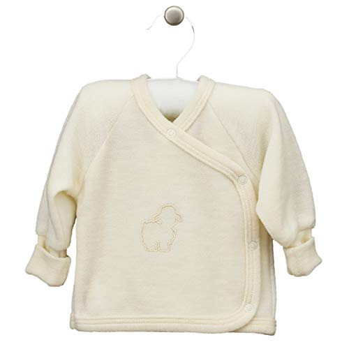 Camiseta para bebé 100% lana de merino, tallas 56, 62, 68, color crudo (colores naturales) para niñas y niños naturaleza 68