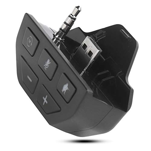 Controlador de Auriculares potenciador de Sonido para Xbox One, Adaptador de Audio de Auriculares estéreo Dongle convertidor(Negro)