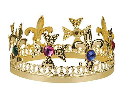 Corona de rey con piedras preciosas de imitación para adultos