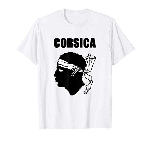 Corse France Souvenir Moor's Head Graphic Flag of Corsica Camiseta