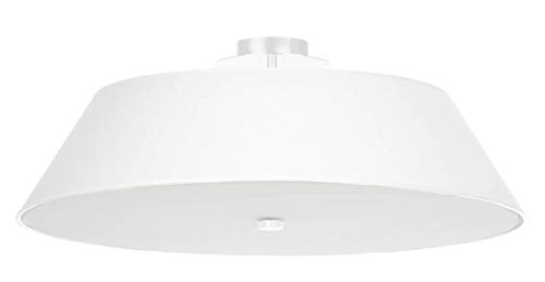 Ega 60 - Lámpara de techo (60 x 60 x 18 cm, casquillo E27, intensidad regulable), color blanco