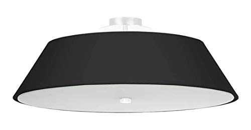 Ega 60 - Lámpara de techo (60 x 60 x 18 cm, casquillo E27, intensidad regulable), color negro