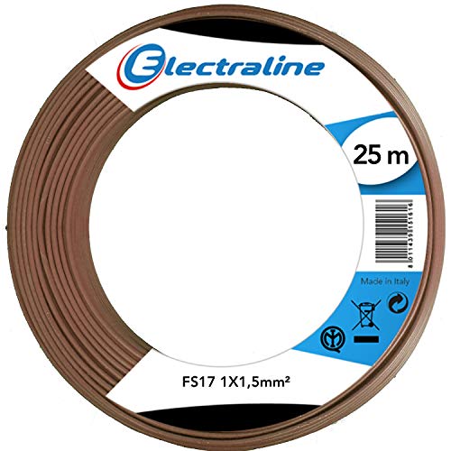 Electraline 21204 - Cable madeja FS17 (1 x 1,5 m, 25 m), color marrón