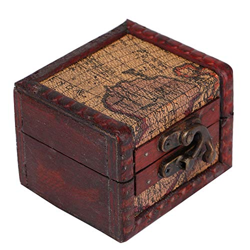 Elegante caja de madera vintage, caja firme de madera vintage, accesorios portátiles para pendientes de joyería de alambre de auriculares
