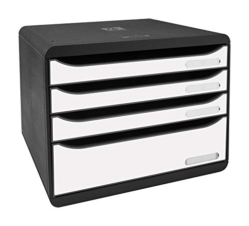 Exacompta 315713D BIG-BOX Plus Hoozon Maxi 4 cajones, Office negro/blanco