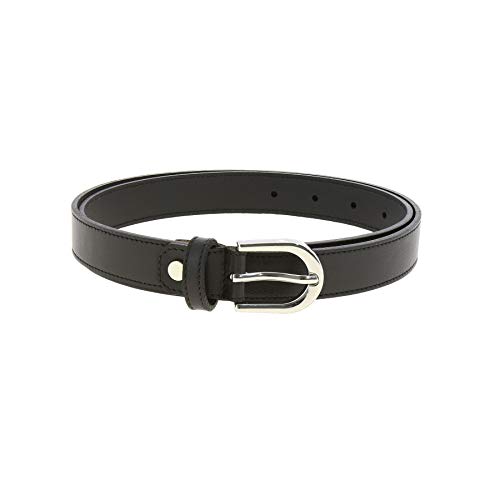 FASHIONGEN - Cinturón para mujer en cuero italiano, LUNA, Fabricado en Francia - Negro, 85 / Pantalones 40 a 41