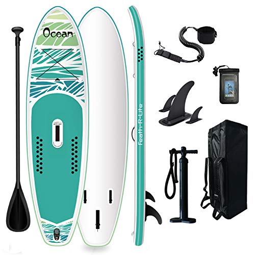 FunWater Tabla de surf de remo hinchable de 320 x 84 x 15 cm, accesorios completos, remo ajustable, bomba, mochila de viaje, correa, bolsa impermeable, hasta 150 kg de capacidad de carga