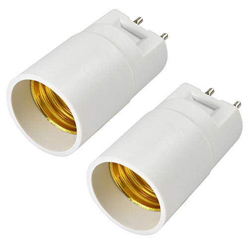 GRANVOO Pack de 2 bombillas blancas G12 a E27, convertidor de zócalo, alta resistencia a la temperatura, PBT + metal para bombilla, bajo energía, CFL, bombilla LED