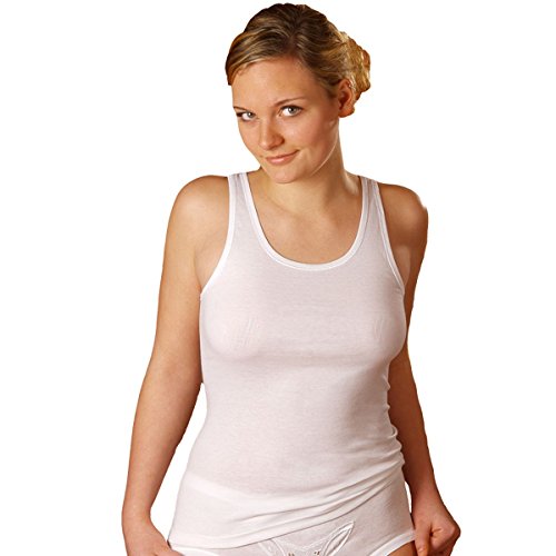HERMKO 1310 Kit de Cinco Camisas Interiores para Mujer, Hechas de algodón 100%, Farbe:Blanco, Größe Damen:32/34 (XS)