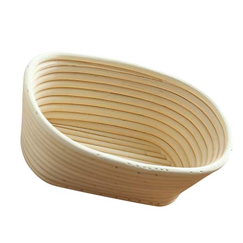 Jinghengrong Herramienta de Bricolaje Multi Tamaño Oval Redondo Pan Cesta de Mimbre rústico Fermentación Rattan Cesta Hornear Cocina un tazón Gadget