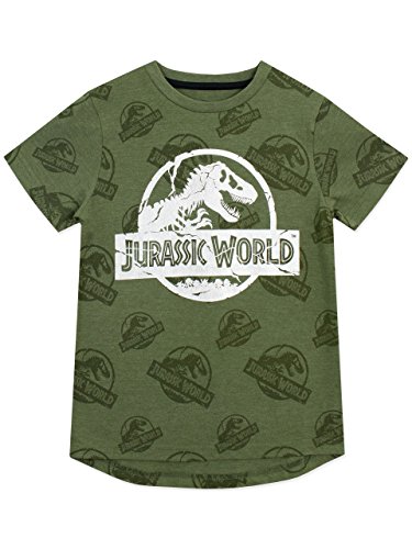 Jurassic World Camiseta para niño Logo Verde 9-10 Años