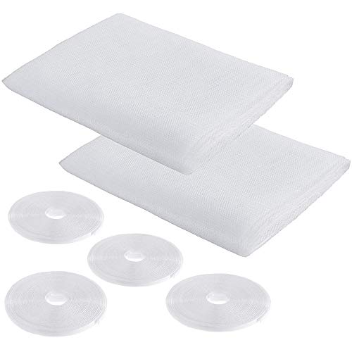 Kit de mosquitera autoadhesiva para ventana, 2 paquetes de 4 rollos de cinta adhesiva para mosquitos, malla de insectos, 1,5 m x 1,3 m, color blanco