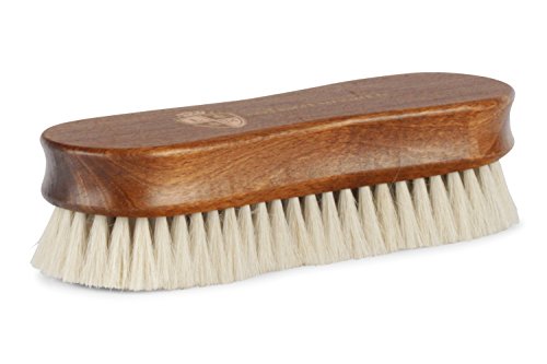 Langer & Messmer Cepillo lustrador | Cepillo para pulir zapatos hecho de pelo de cabra - cabello más denso para pulir bien en el cuidado del calzado