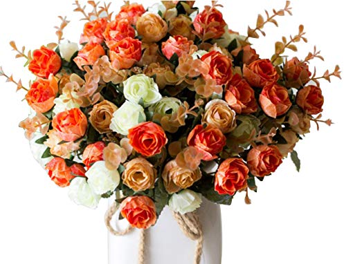 LumenTY Ramo de rosas artificiales de seda cada pack tiene 7 ramas con 21 flores falsa ideal para bodas /fiestas/cocinas y decoración del hogar