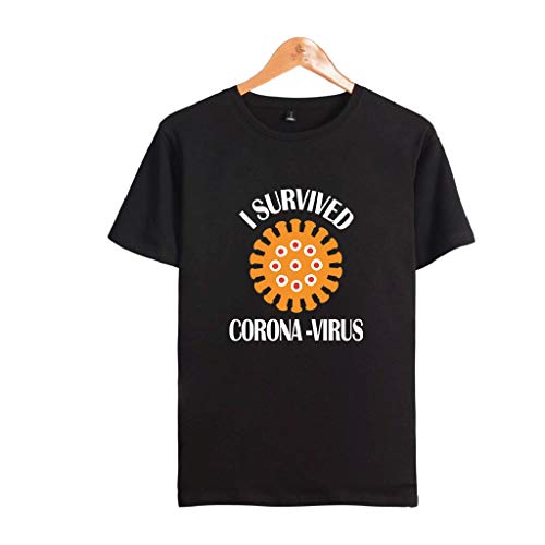 LXHcool Córonavirus I Survived Cóvid-19 2020 - Camiseta para hombre y mujer (color: negro, talla: pequeña)