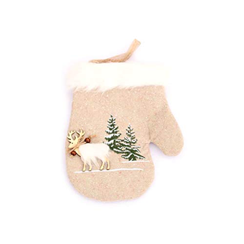 Manyao - 1 calcetines, diseño de manzana para colgar, bolsa de caramelos bordado, bolsa de manzana, calcetín de regalo de Navidad para colgar – Guantes, 24 x 12 x 16 cm
