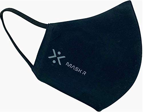 MASK-R Mascarilla reutilizable negra y lavable hasta 50 veces de tela color negro talla M, Negro