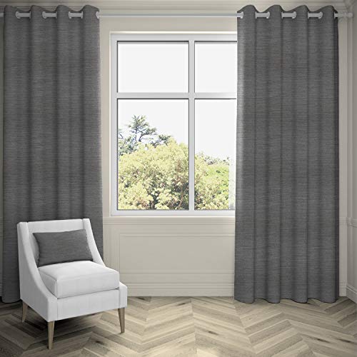 McAlister Textiles Hamleton - Cortinas de 2 paneles, color gris carbón, con textura lisa hechas a pedido, cortinas y cortinas, 116 cm x 137 cm (54 pulgadas)