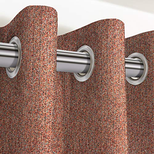 McAlister Textiles Highlands - Cortinas de 2 paneles de color naranja terracota, de 116 cm x 137 cm, forro opaco plisado a lápiz, 116 cm