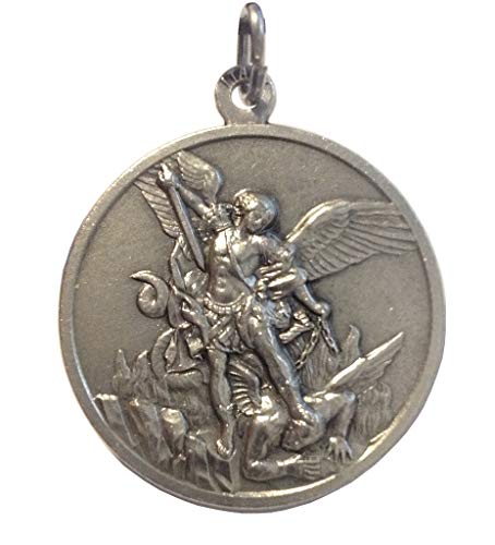 Medalla de San Miguel Arcángel (Patronos de la policía de Estado) fabricada en alto relieve – Tamaño grande – 32 mm