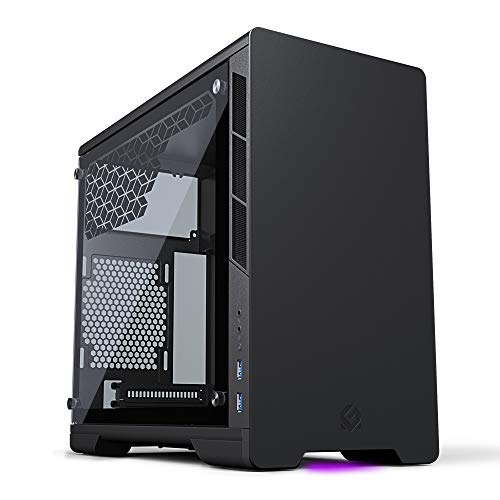 MTALLICGAR MetallicGear Neo Mini V2 Series Mini-ITX Case, Compact Chassis, Sand Blasted Aluminum, Tempered Glass Panel, Liquid Cooling Ready - Black