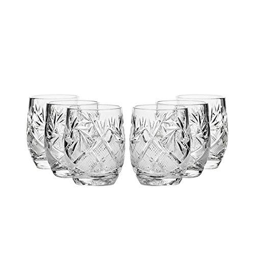 Neman Glassworks - Juego de 6 vasos de chupito de cristal ruso vintage de 42,5 ml, cristal antiguo