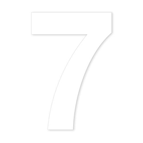 Número 7 en blanco, altura 10 cm, autoadhesivo, número de casa, para exterior, buzón, puerta, resistente a la intemperie, kfz_674_7