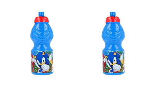 OTRA 3318 Pack 2 Botellas Sport Sonic; para la Vuelta al Cole o Cualquier ocasión; Capacidad 400 ml; Producto de plático, Reutilizable; Libre de BPA