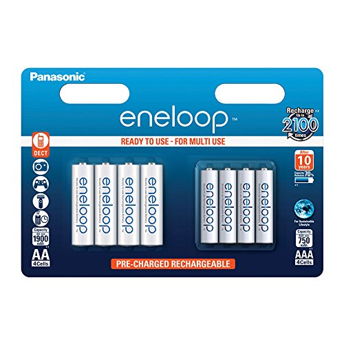 Panasonic Eneloop SY3052715 - Pack de 8 pilas recargables (4 x AA, 4 x 4 AAA)