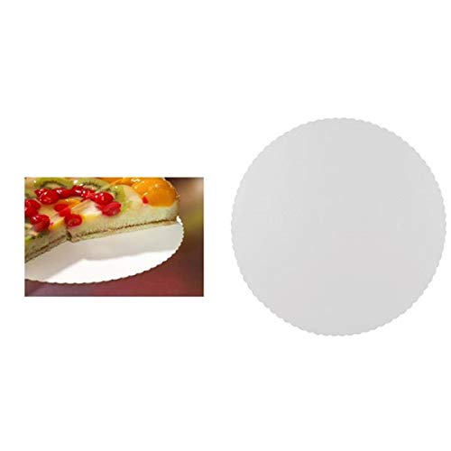 Papstar 11372, 100 bases de cartón para tarta, pure, redondo, diámetro 30 centimeter, blanco con borde dentado