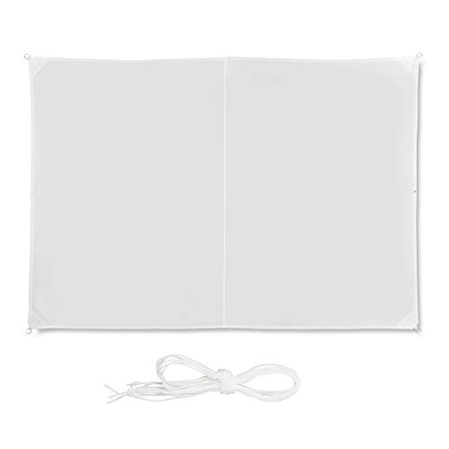 Relaxdays, Blanco Toldo Vela Rectangular, Impermeable, Protección Rayos UV, con Cuerdas para tensar, 2 x 3 m