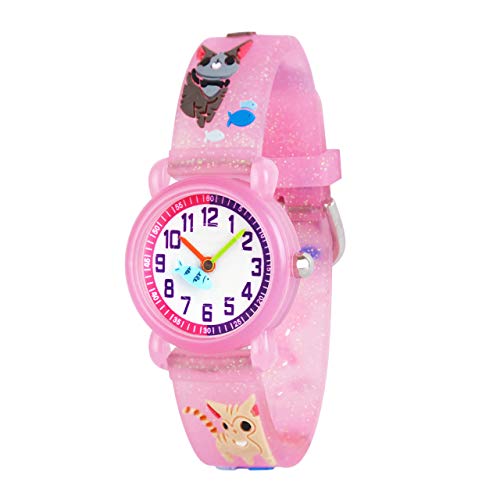Reloj de pulsera para niños y niñas, diseño 3D de dibujos animados, correa de silicona, relojes de pulsera para enseñar la hora, para niños y niñas