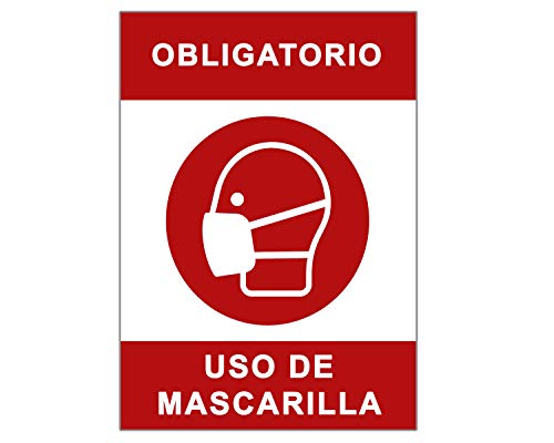Señal Covid-19 | Cartel Uso Obligatorio de Mascarilla para Establecimientos y Lugares Públicos | Señalización Coronavirus | 21 x 30 cm | Descuentos por Cantidad
