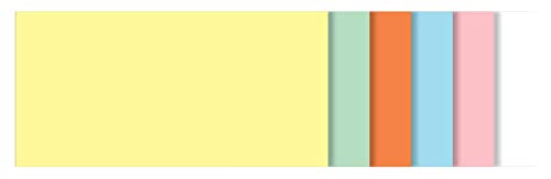 SIGEL MU100 Tarjetas de moderación para pizarras meet up y Artverum, forma rectangular, lote de 6 colores (amarillo, verde, naranja, azul, rosa, blanco), 10x20 cm, 250 unidades