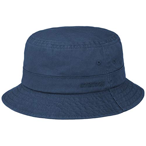 Stetson Sombrero de Algodón Bio Anti UV Mujer/Hombre - Tela Pescador Primavera/Verano - M (56-57 cm) Azul
