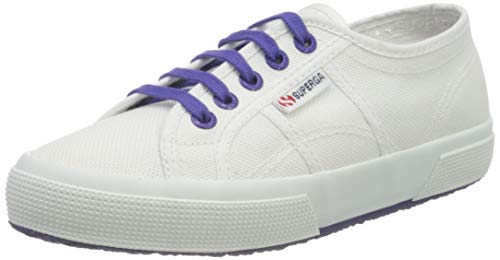 Superga 2750-COTCONTRASTU, Zapatillas de Gimnasia Unisex Adulto, Blanco (White/Violet Purple A0b), 42 EU